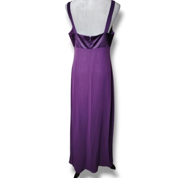 Papell Boutique Formal Maxi Dress Size 10 Deep Purple Elegant Evening Gown - Picture 3 of 6